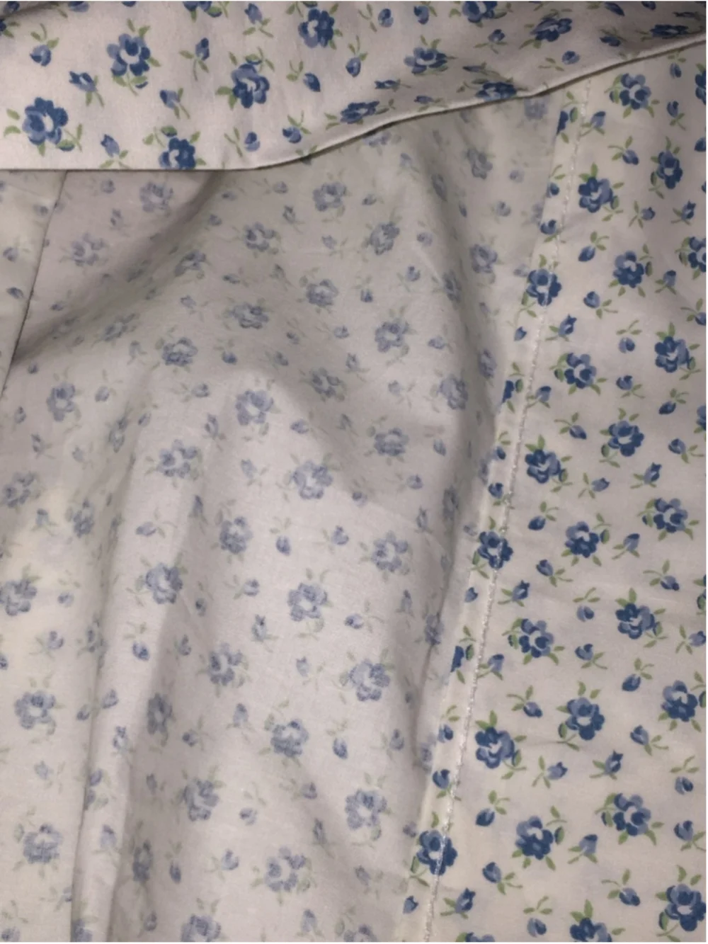 2 Vintage Ralph Lauren White Blue Calico Pillowcase Floral Print Cottagecore New